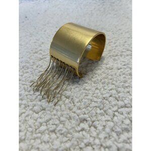 Madewell Gold Tone Wide Cuff Bracelet w Hanging Chains